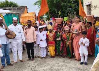 शिरताव येथे जिल्हा परिषद प्राथमिक शाळेतील बालचमुंचा दिंडी सोहळा उत्साहात संम्पन्न