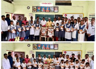 महात्मा फुले हायस्कूल धरणगाव येथे शिवसेना परिवाराकडून शैक्षणिक साहित्य !