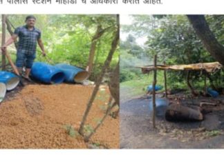 मोहाडी पोलिसांची अवैध हातभट्टी दारूवर धडक कारवाई 225910/रुपयाचा मुद्देमाल जप्त