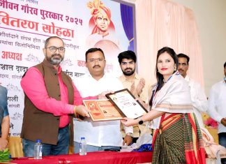 आदर्श पत्रकार जयश्री बी सोनवणे “लोकशाहीर साहित्यरत्न अण्णाभाऊ साठे जीवन गौरव पुरस्काराने सन्मानित”