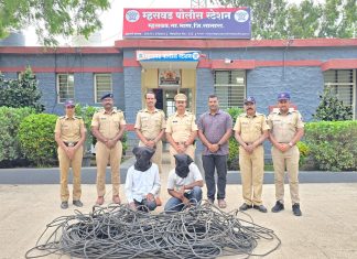 विहिरीच्या मोटारीसाठी लागणाऱ्या केबलच्या चोरीचा गुन्हा अवघ्या 24 तासात उघडकीस सपोनि. अक्षय सोनवणे आणि स्टाफची अतुलनीय कामगिरी