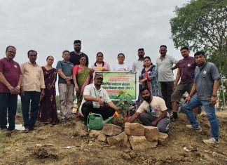जागतिक पर्यावरण दिनानिमित्त वृक्षारोपण व अमृत गार्डन स्वच्छता अभियान उत्साहात संपन्न